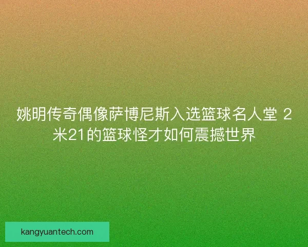 姚明传奇偶像萨博尼斯入选篮球名人堂 2米21的篮球怪才如何震撼世界